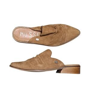 Musse & Cloud Slip On Leather Suede Mules Coastal Western Cowgirl Boho Size 9